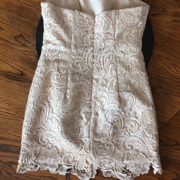 Champagne Lace Rehearsal Dinner Dress - Picture 2 of 6